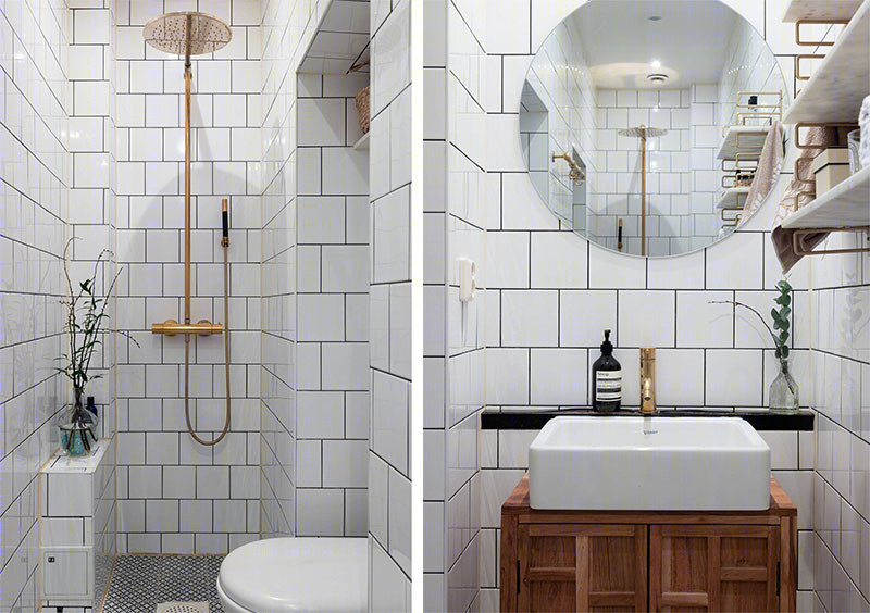 造型、砖墙和玻璃隔断：具有时尚设计方案的优雅公寓-13