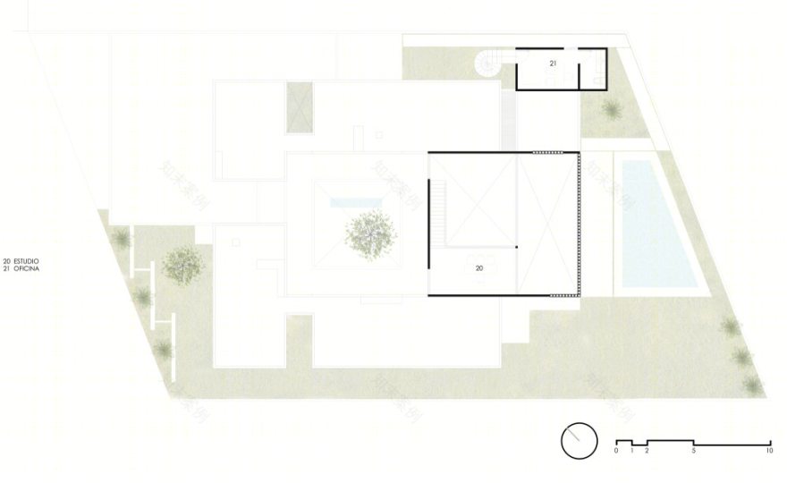 墨西哥天井庭院别墅(2017)(P11 Arquitectos)设计-34