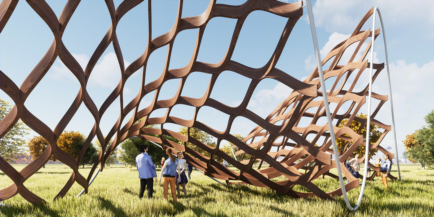 波浪形 sin 曲线亭子-24