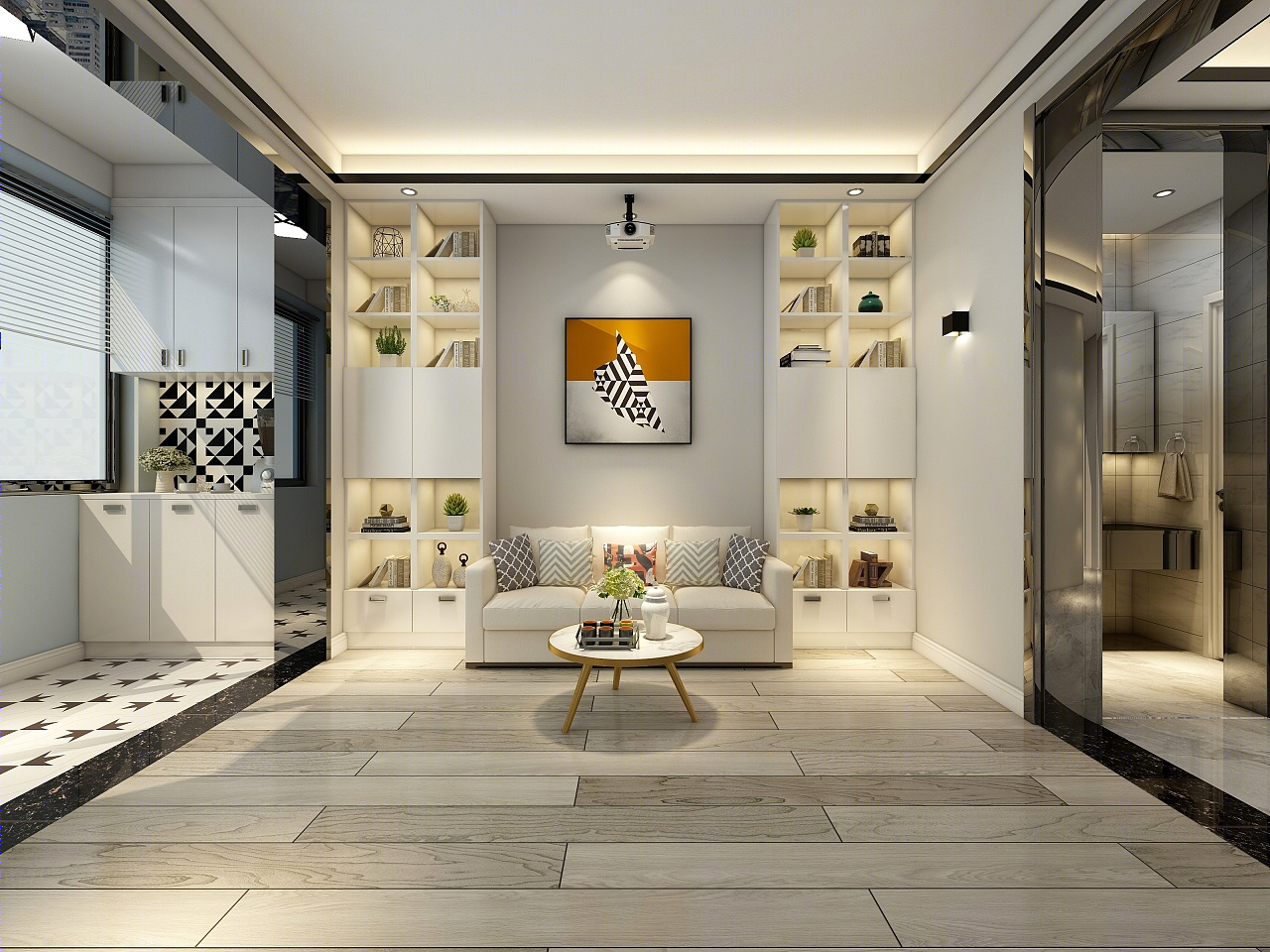 58㎡现代轻奢一居室-3