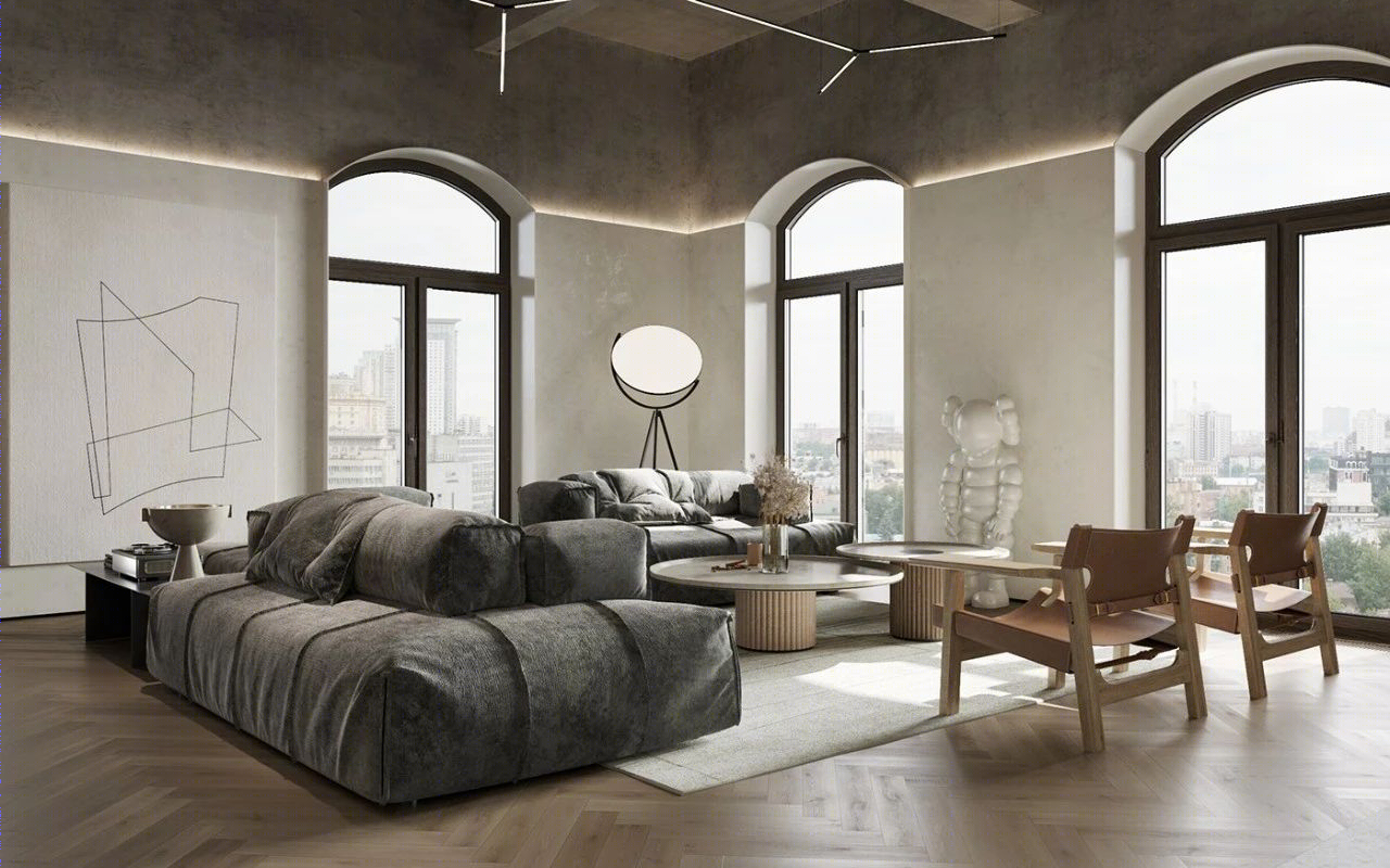 原木水泥灰，优雅 loft 生活-16