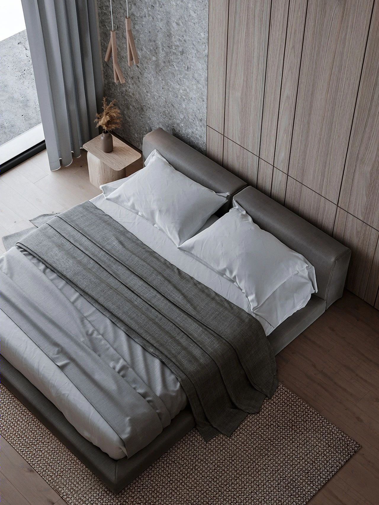 极简卧室设计，木石搭配禅意与简约-9