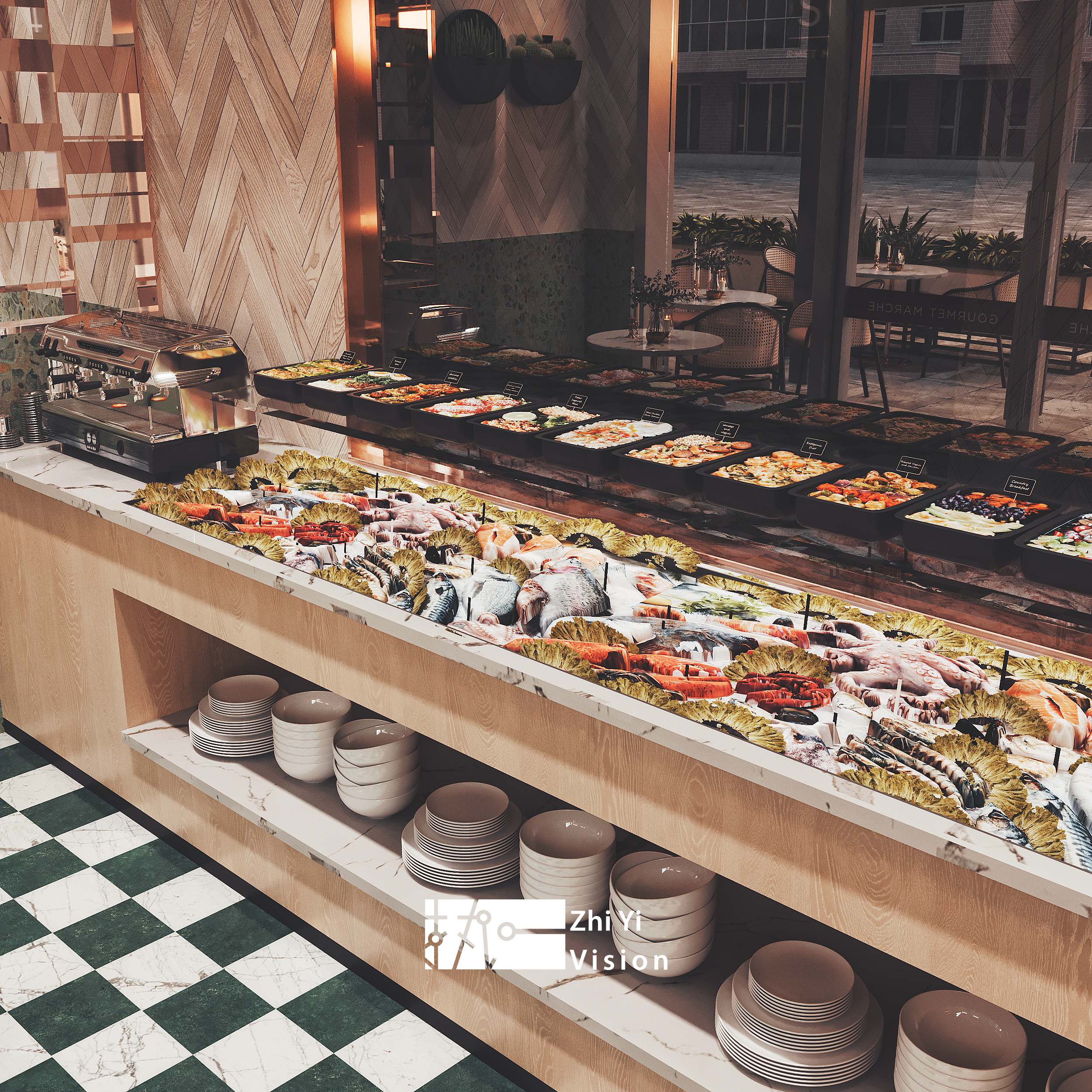 现代港风餐厅-7