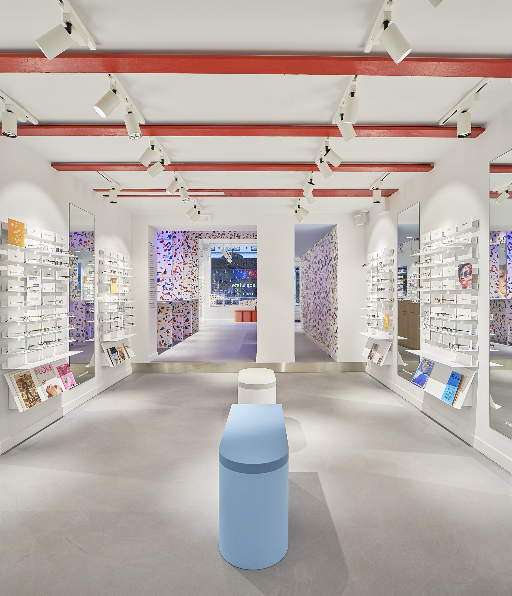 Ace&Tate 眼镜店 | 塑料中的大理石与水磨石之美-8