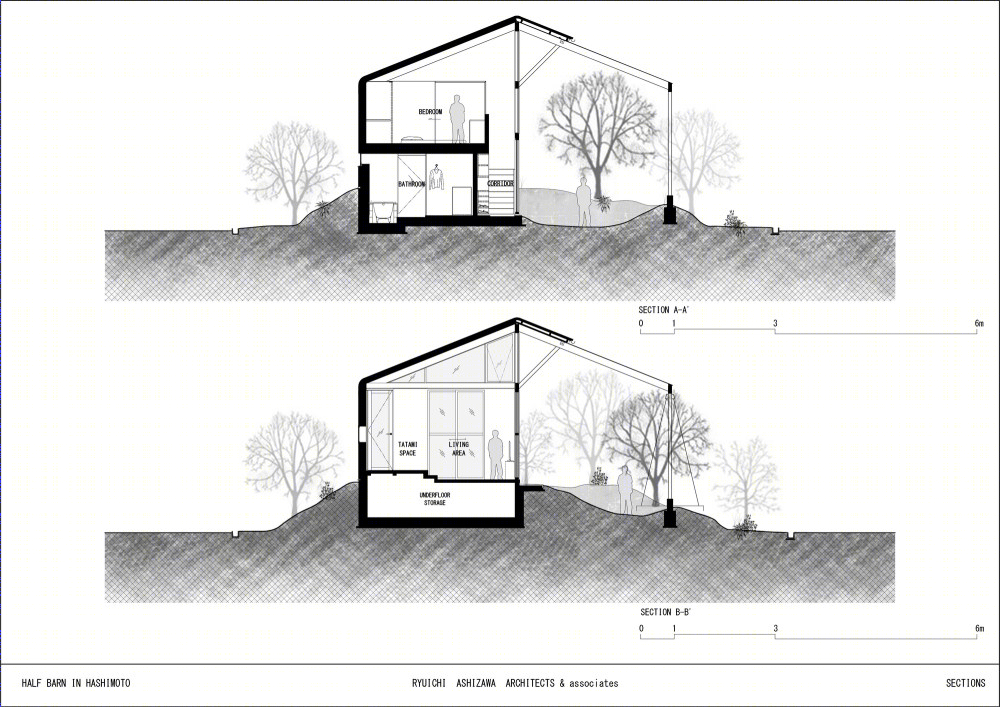 日本 Hashimoto 山间林地中的半室内半室外现代谷仓住宅-38