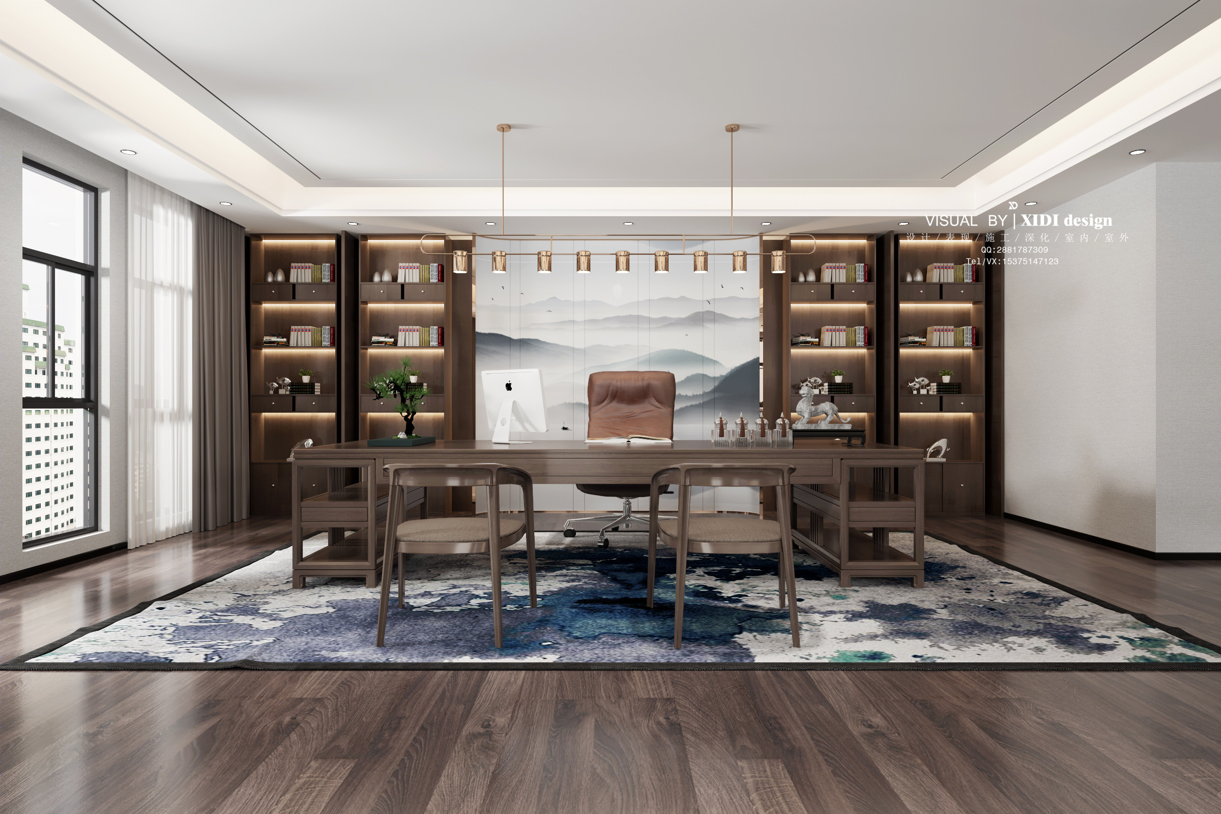 新中式经理室两套-5