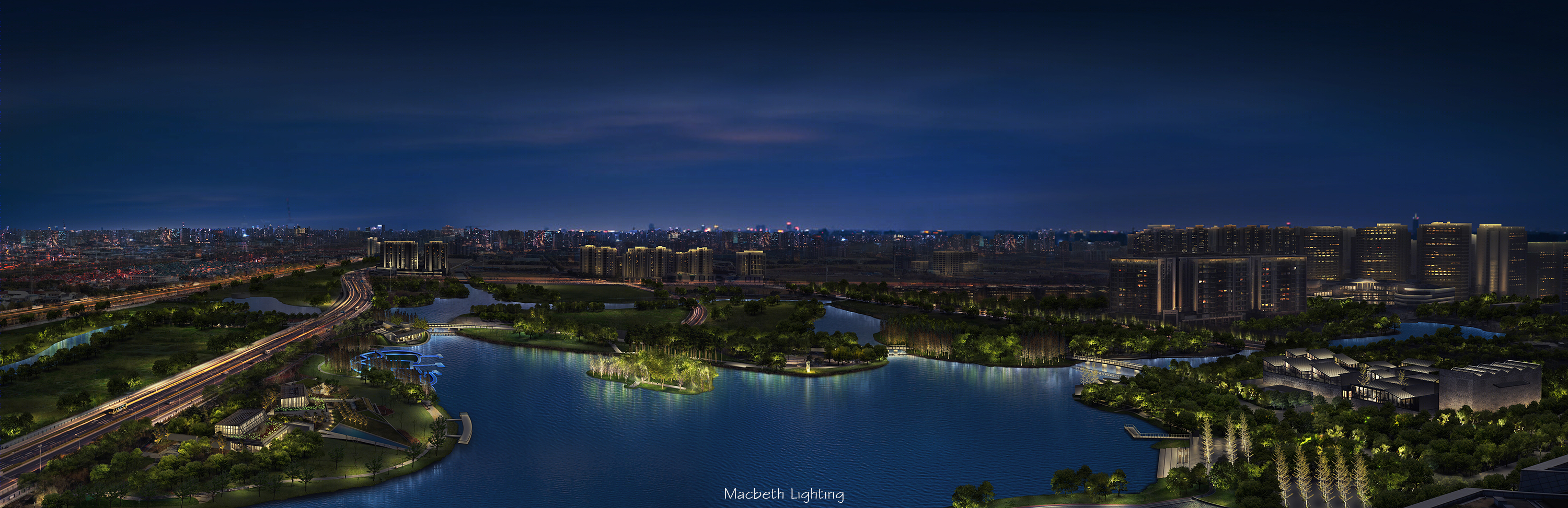嘉定远香湖区域夜景灯光设计展示丨中国上海丨其他设计单位-5