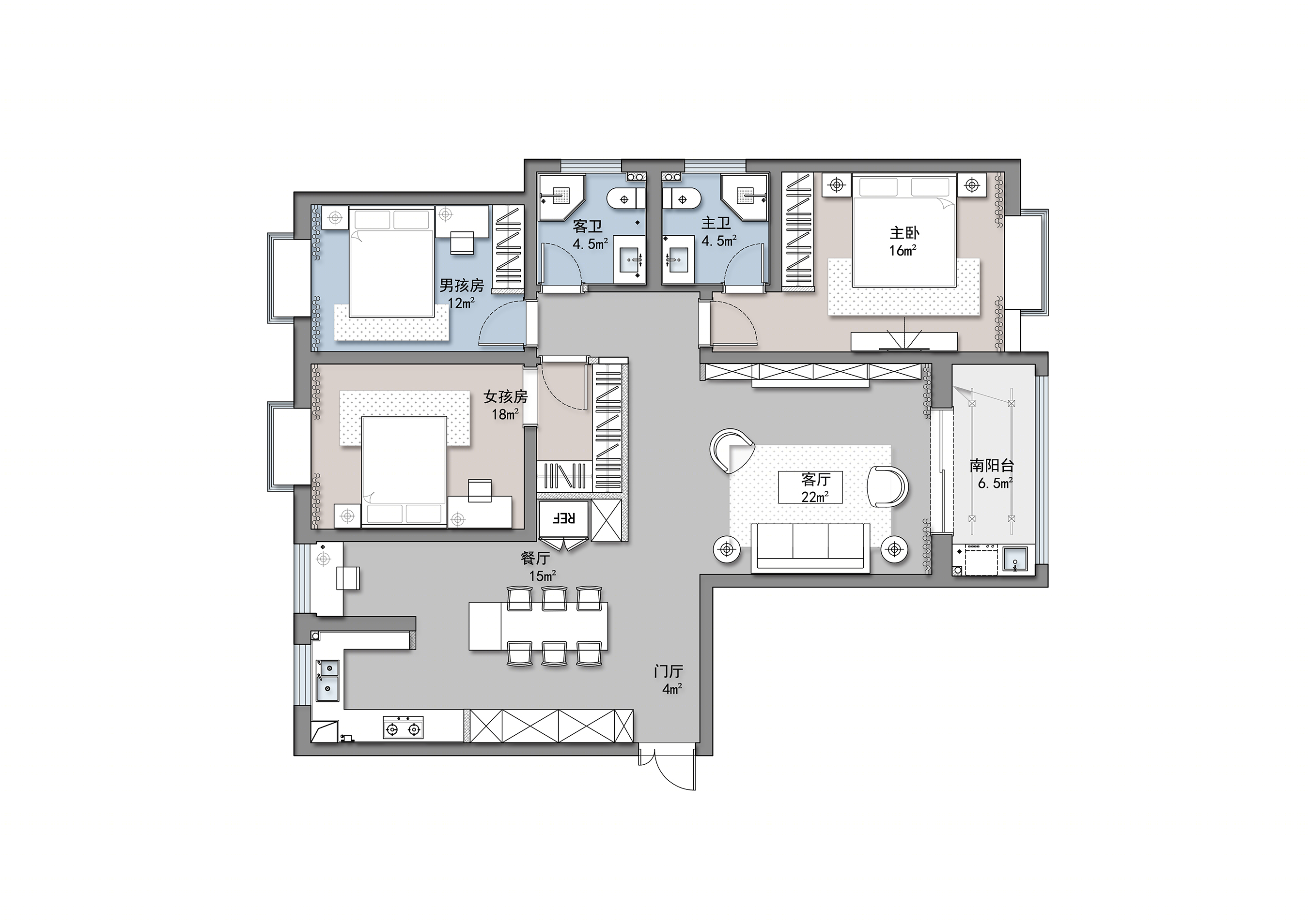 宿迁 155㎡现代简约家居，打造高级生活空间-24