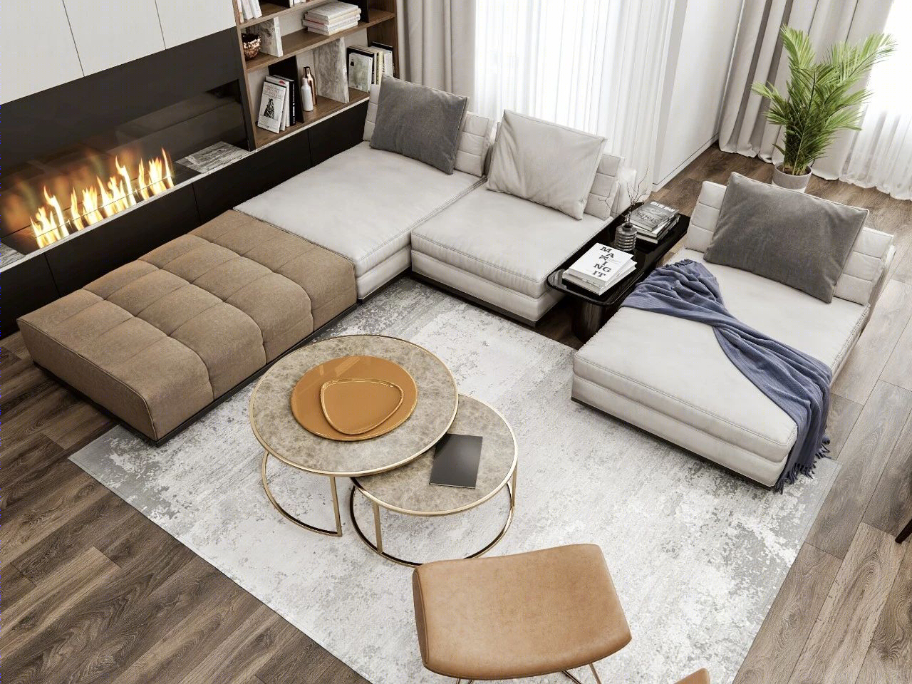 简约素雅住宅设计,和谐色调与材质展现空间韵律-3