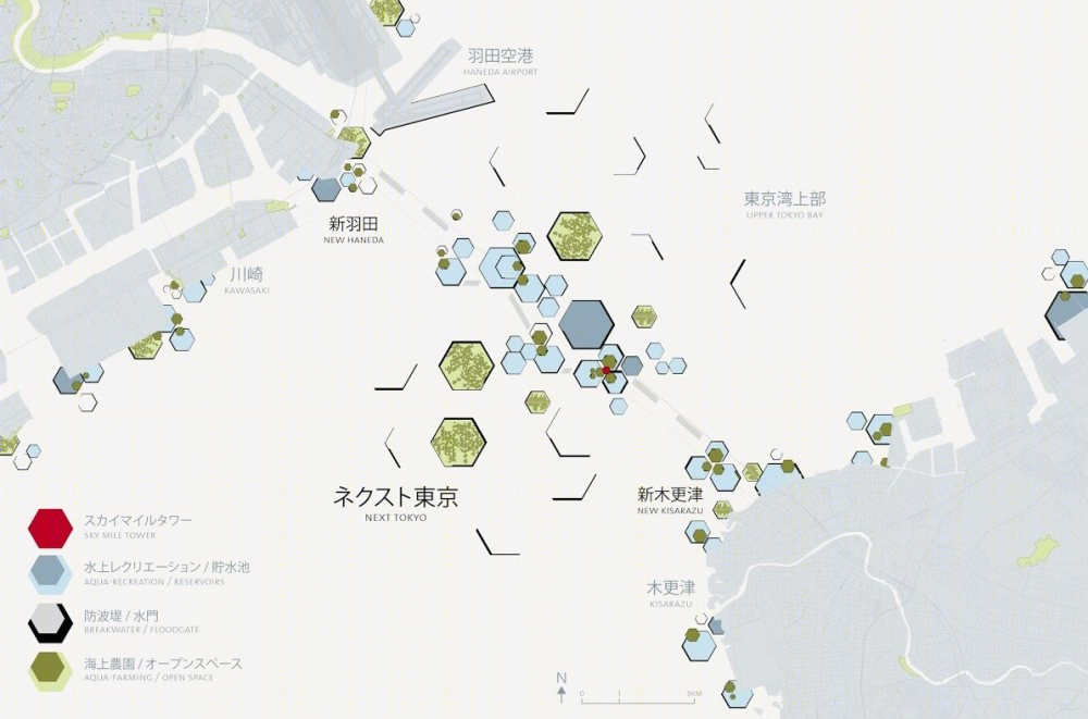 东京湾Kohn Pedersen Fox + Leslie E. Robertson's Next Tokyo 2045 Masterplan...-8