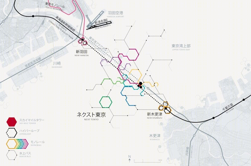 东京湾Kohn Pedersen Fox + Leslie E. Robertson's Next Tokyo 2045 Masterplan...-9