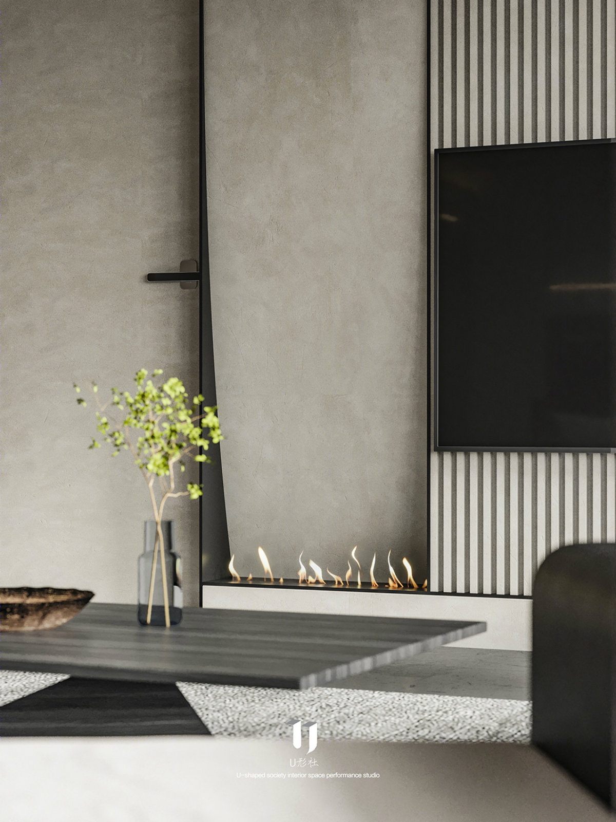 现代风格「律动」空间 | 玻璃屏幕与软装饰品的巧妙搭配-7