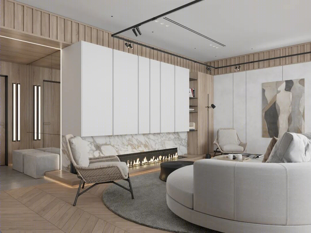 DE&DE 新作 | 95m²简约私宅，大理石与原木的和谐-3