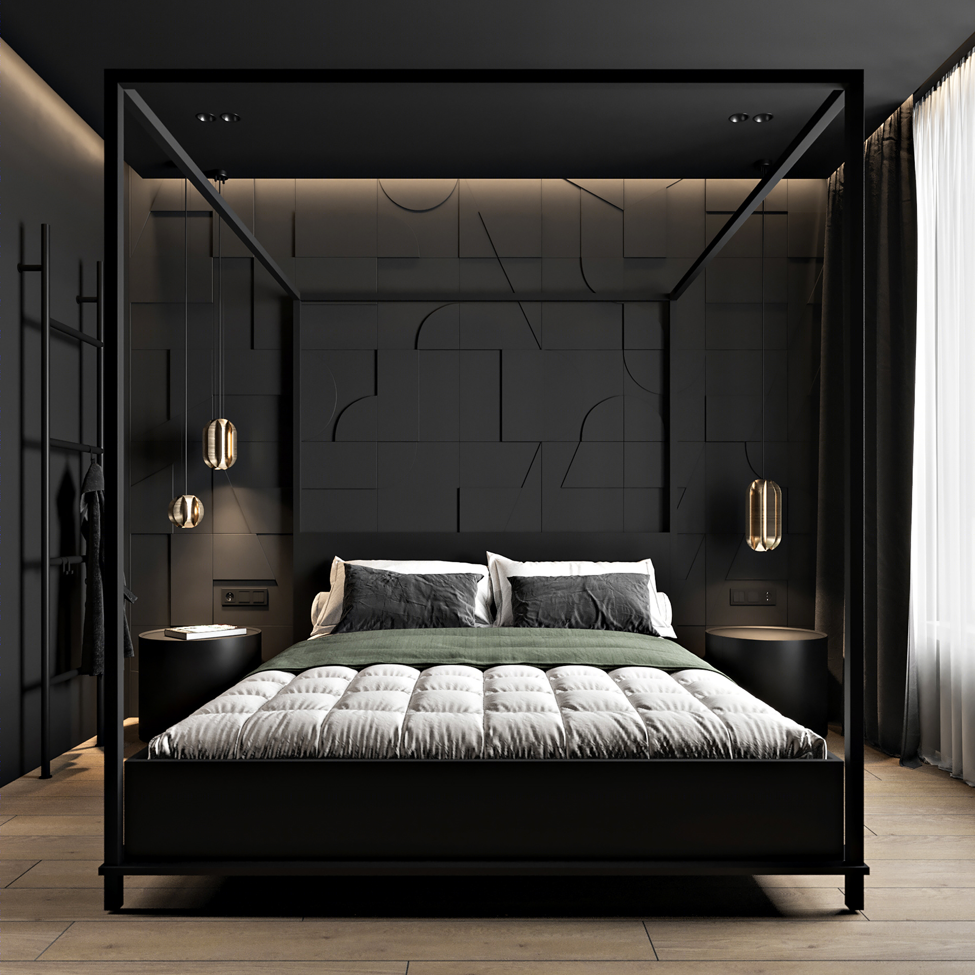 102㎡高级黑公寓，L 型空间塞下 10 个功能区-42