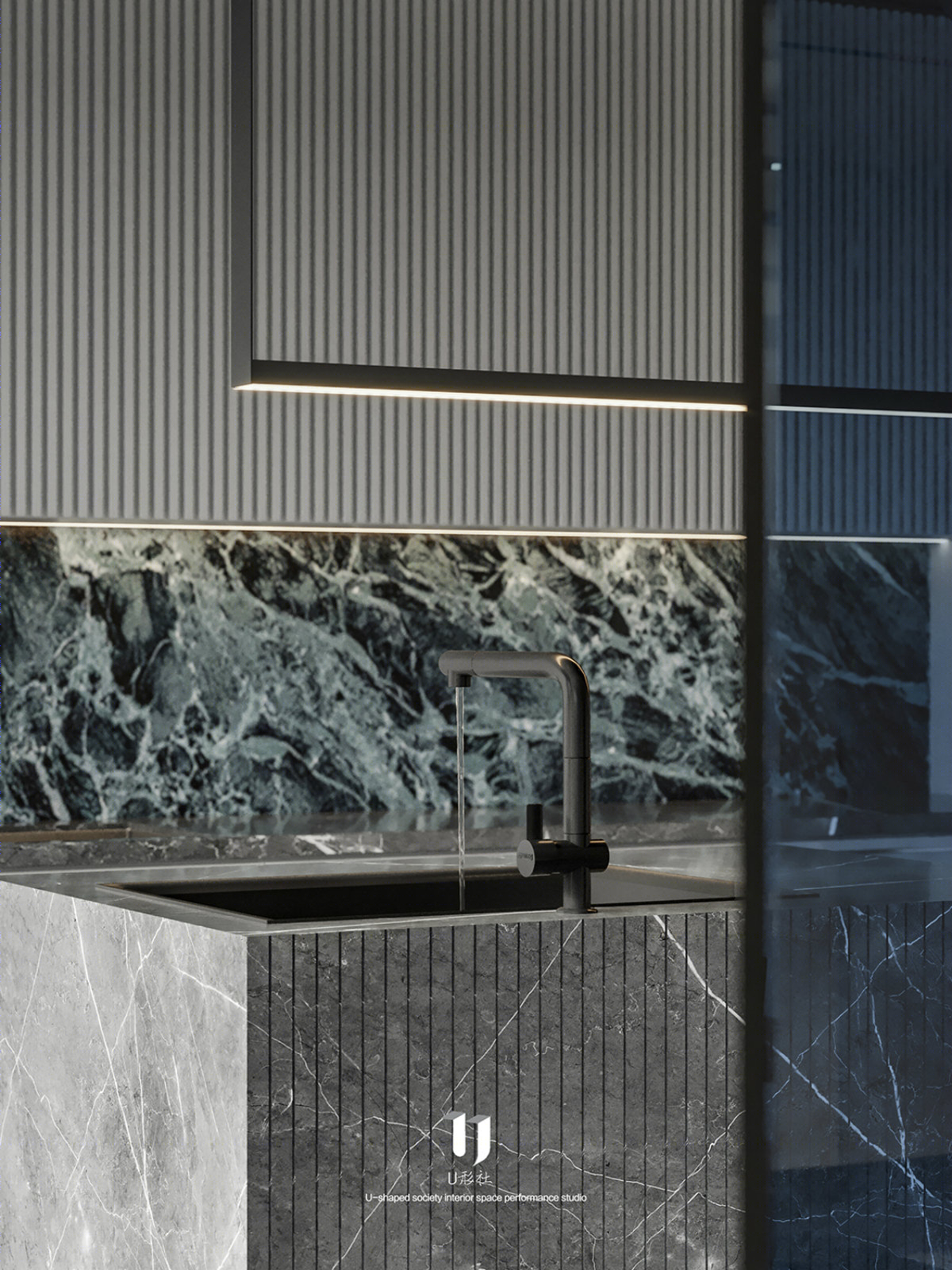 现代风格「律动」空间 | 玻璃屏幕与软装饰品的巧妙搭配-13