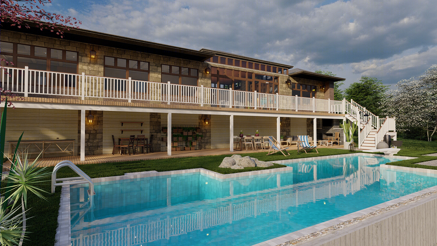 Anastasiya Gushchina丨别墅建筑丨Exterior 3d render-1