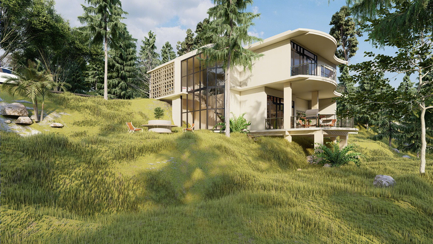 Anastasiya Gushchina丨别墅建筑丨Exterior 3d render-3
