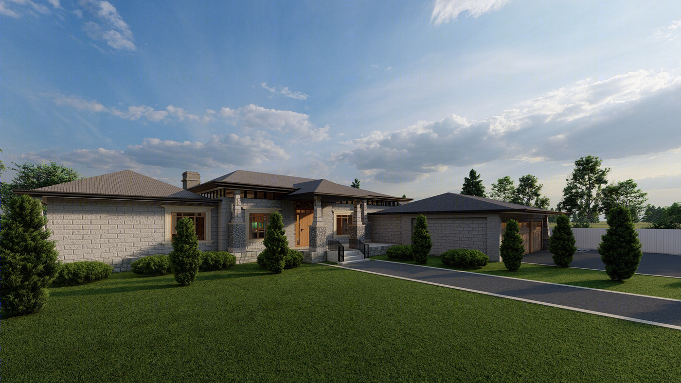 Anastasiya Gushchina丨别墅建筑丨Exterior 3d render-8