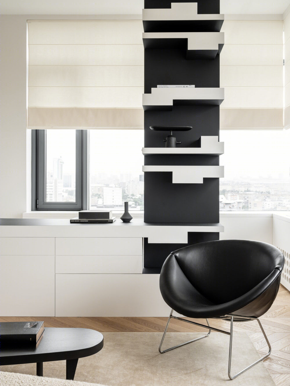 莫斯科 74 平米公寓，前卫几何与艺术的完美融合-9