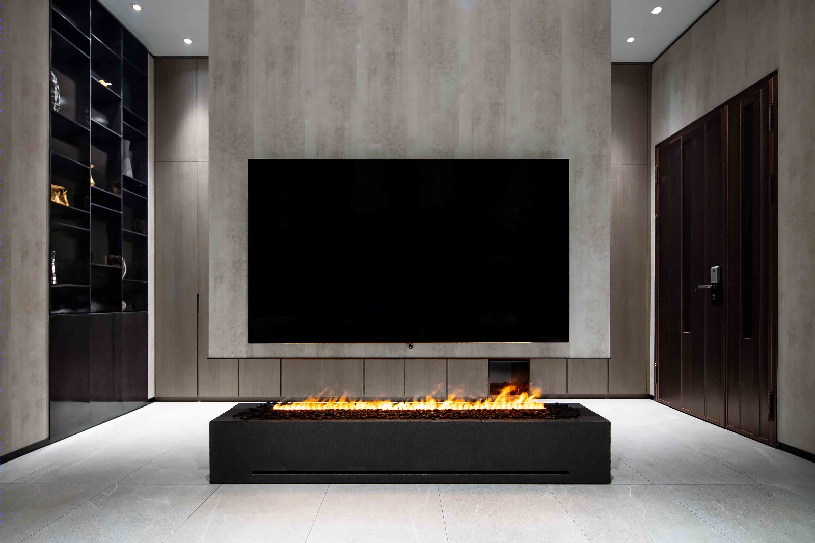 深圳高端别墅现代简约设计，竹木纤维墙板防白蚁-7