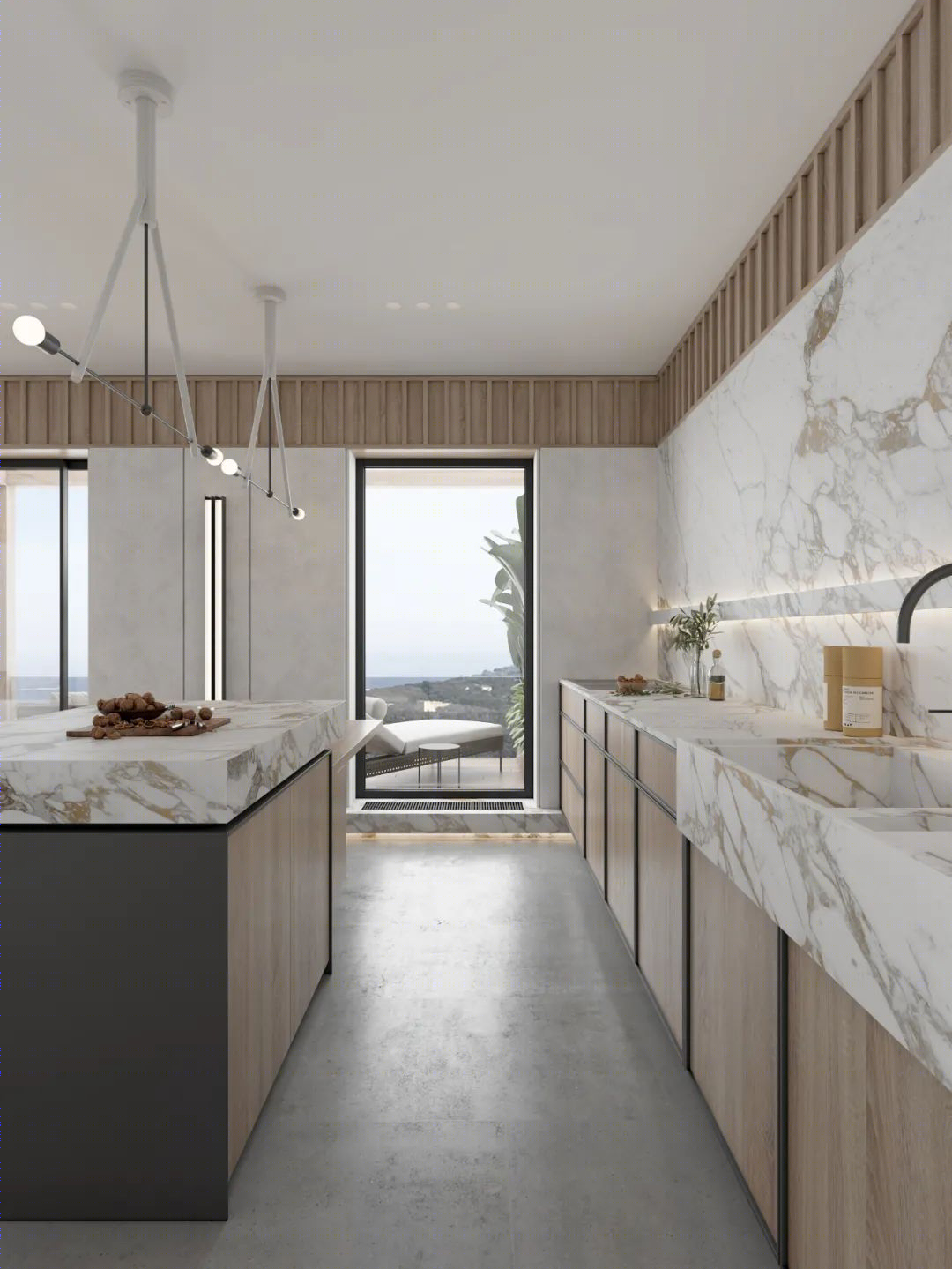 DE&DE 新作 | 95m²简约私宅,大理石与原木的和谐-11