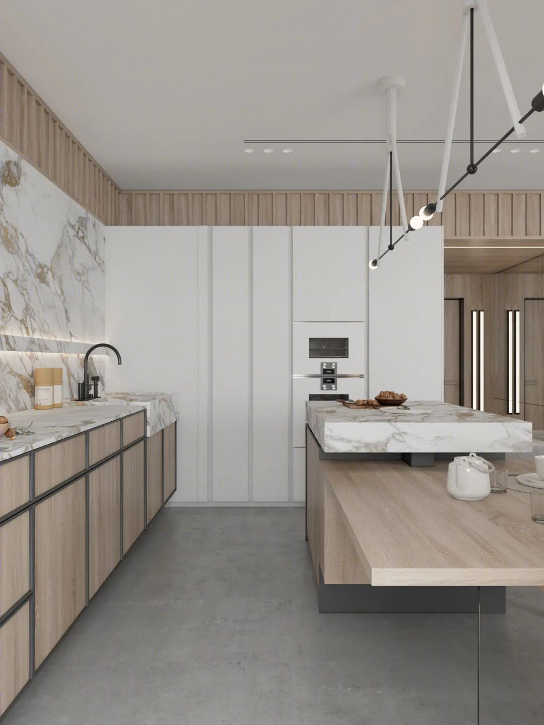 DE&DE 新作 | 95m²简约私宅，大理石与原木的和谐-13