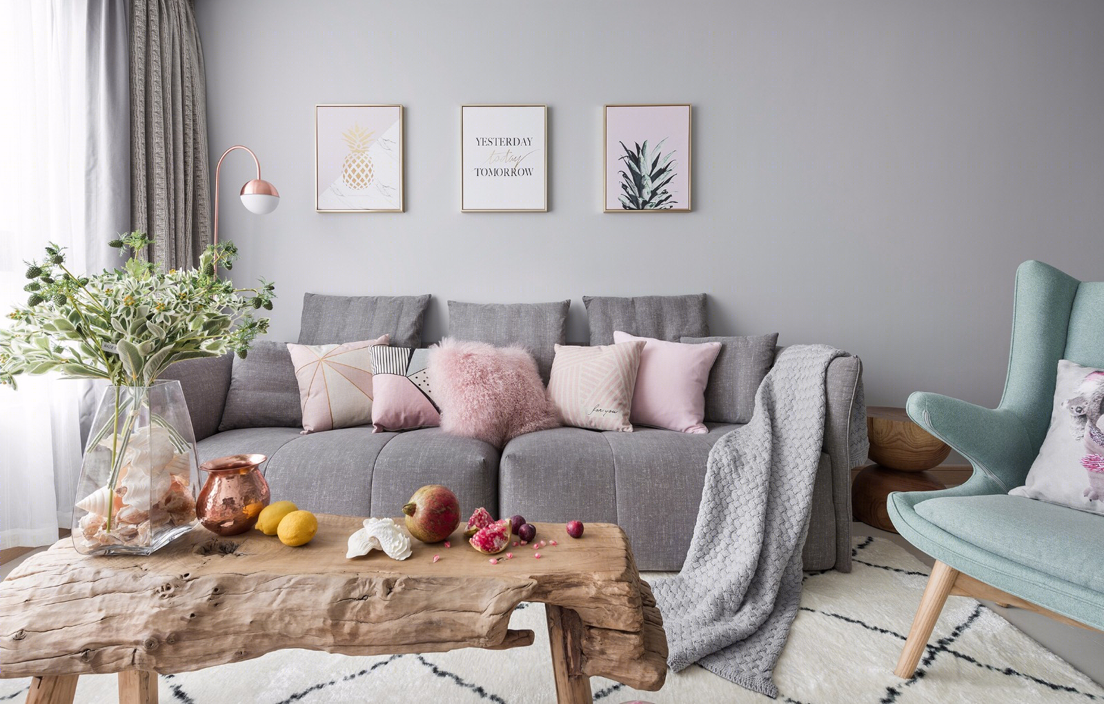 88㎡北欧风灰度空间 | 清新梦幻的粉色公主小天地-4