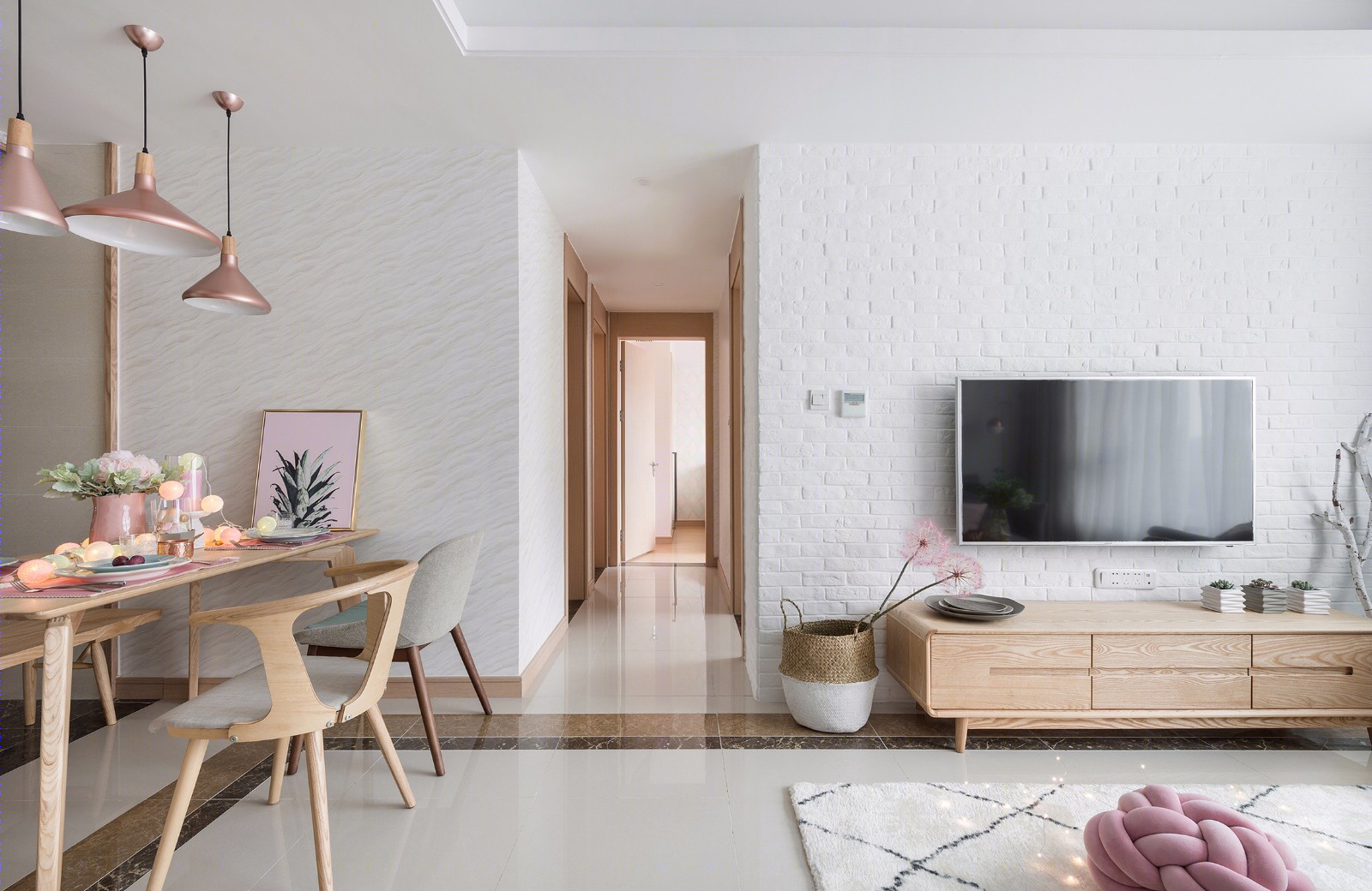 88㎡北欧风灰度空间 | 清新梦幻的粉色公主小天地-15