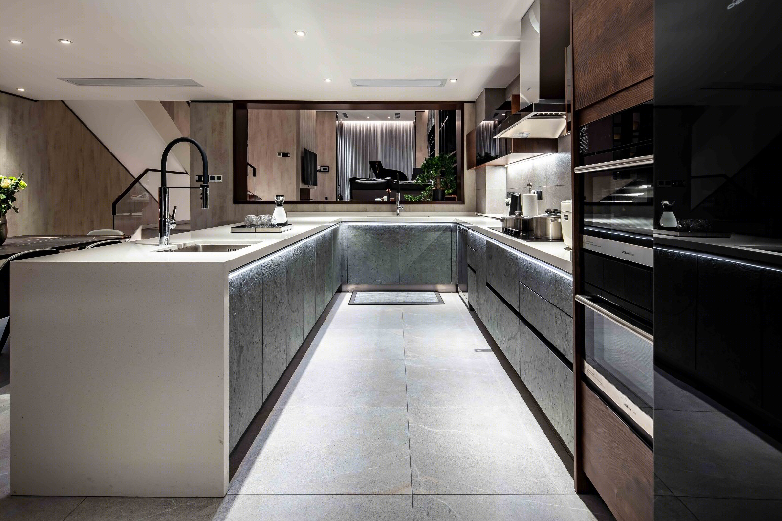 深圳高端别墅现代简约设计，竹木纤维墙板防白蚁-20