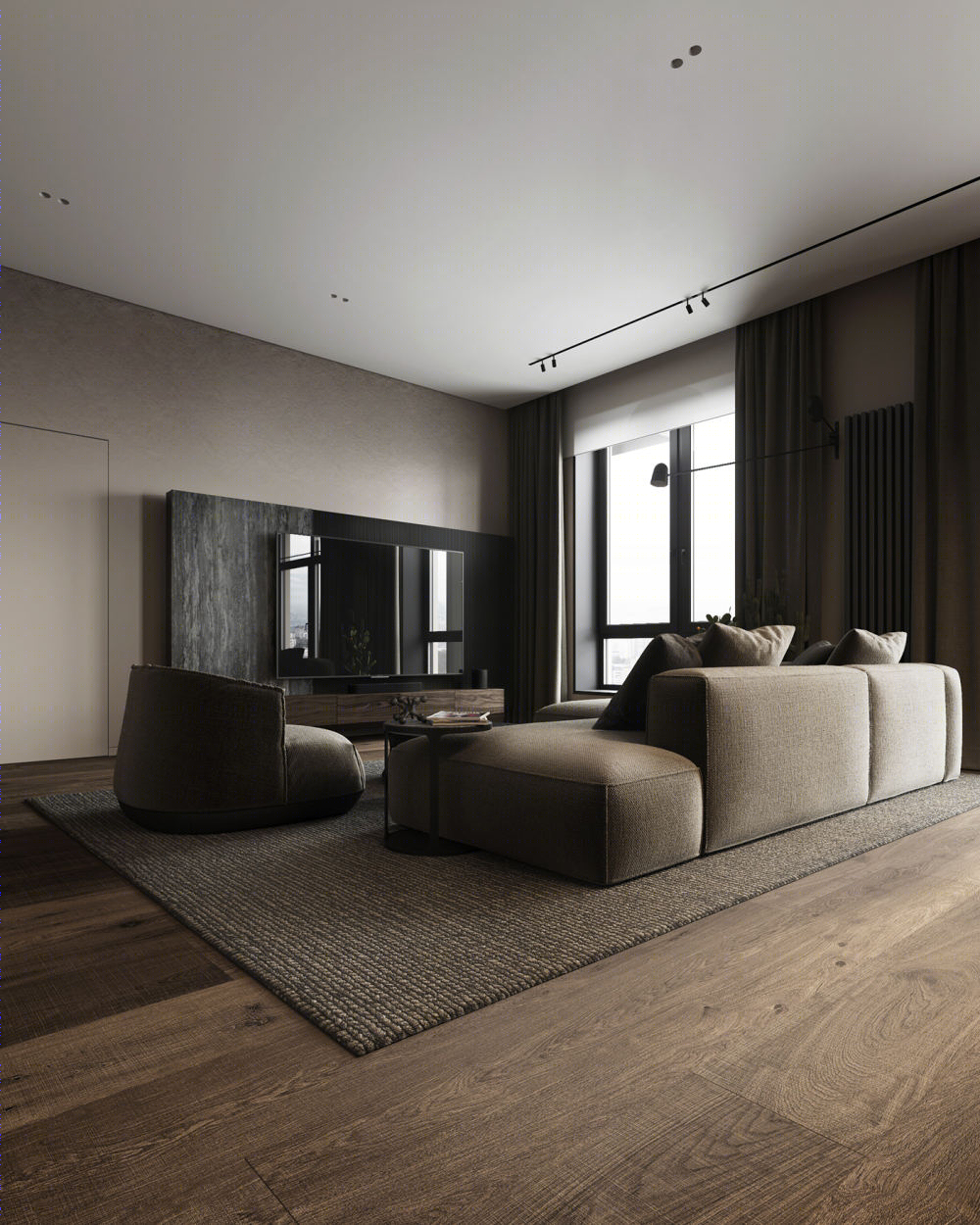 自然色彩的简约公寓设计丨Mikhail Startsev-13