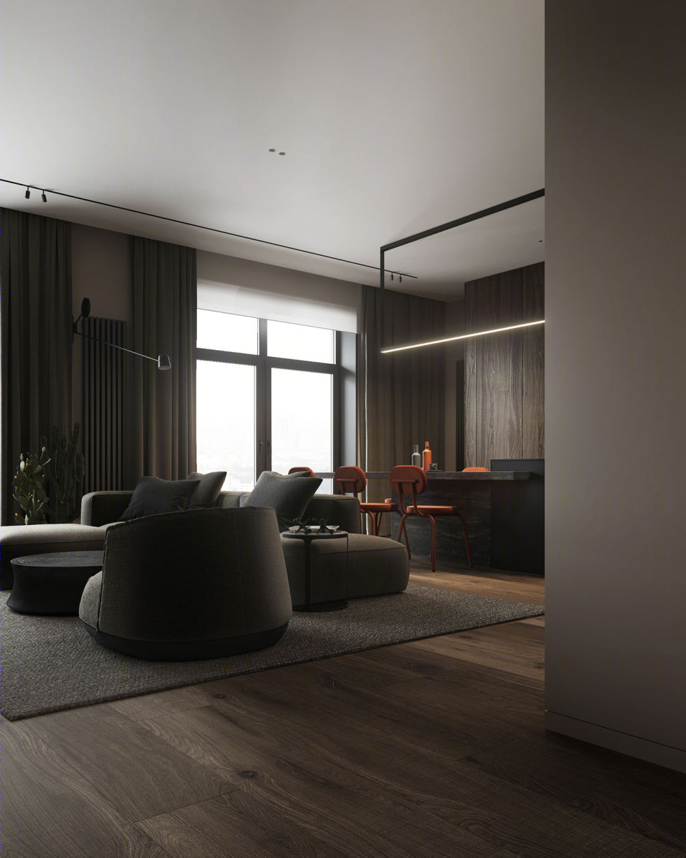 自然色彩的简约公寓设计丨Mikhail Startsev-15