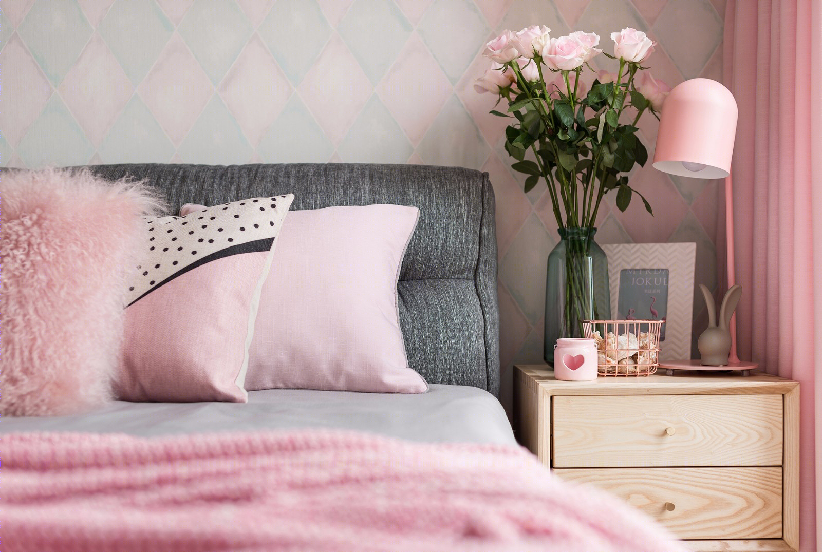 88㎡北欧风灰度空间 | 清新梦幻的粉色公主小天地-23