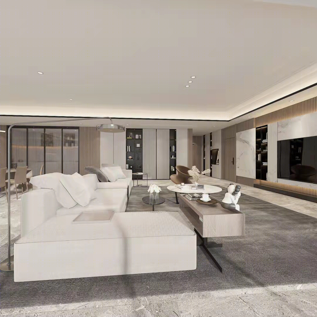 打造280㎡现代轻奢大平层，极致高级灰-6