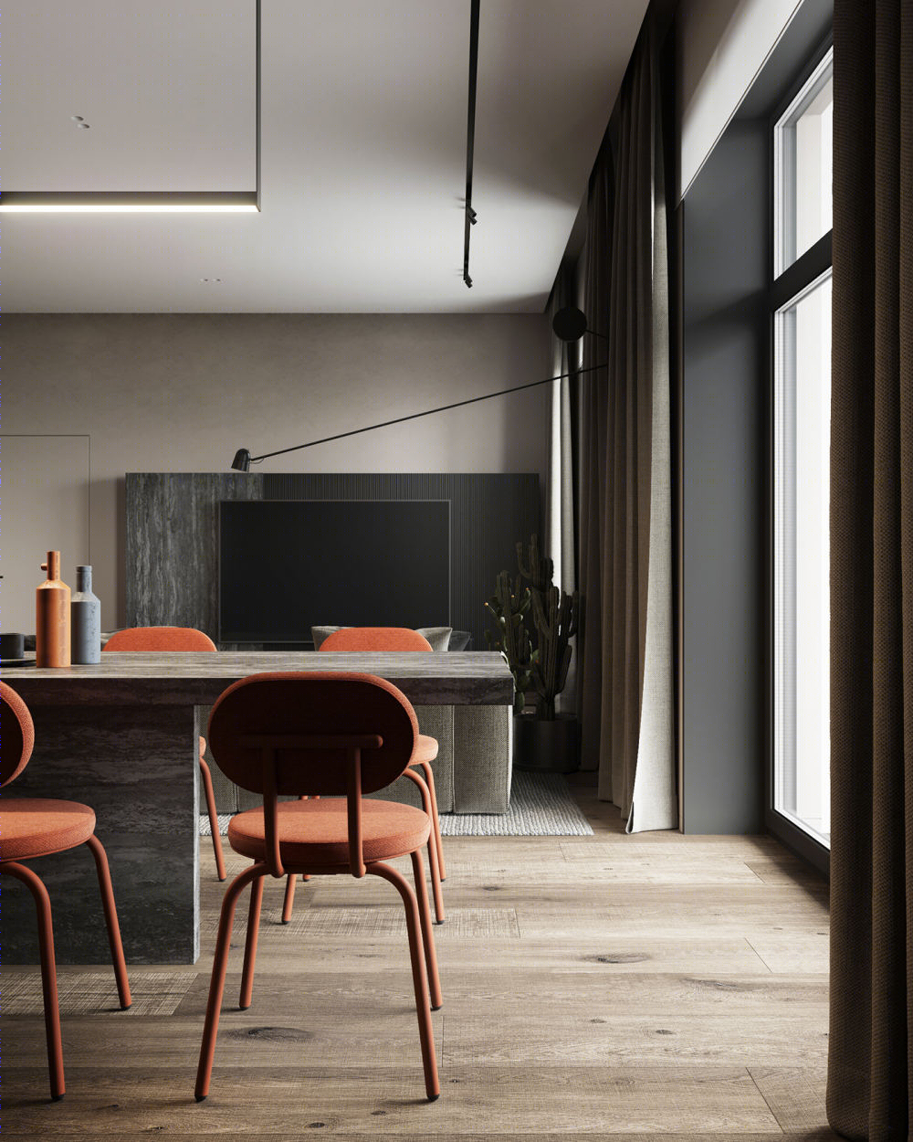 自然色彩的简约公寓设计丨Mikhail Startsev-24