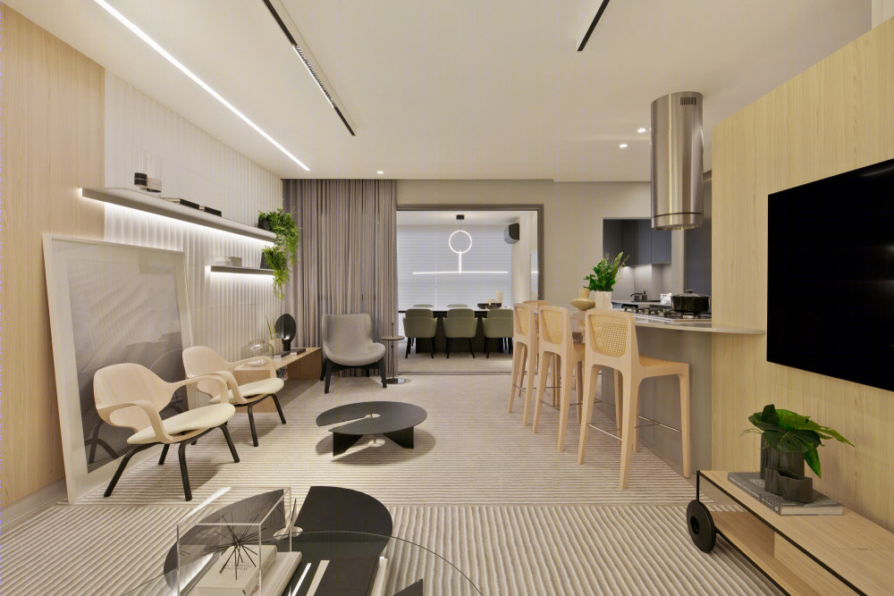 巴西宁静公寓设计，自然元素与现代化家具的融合-22