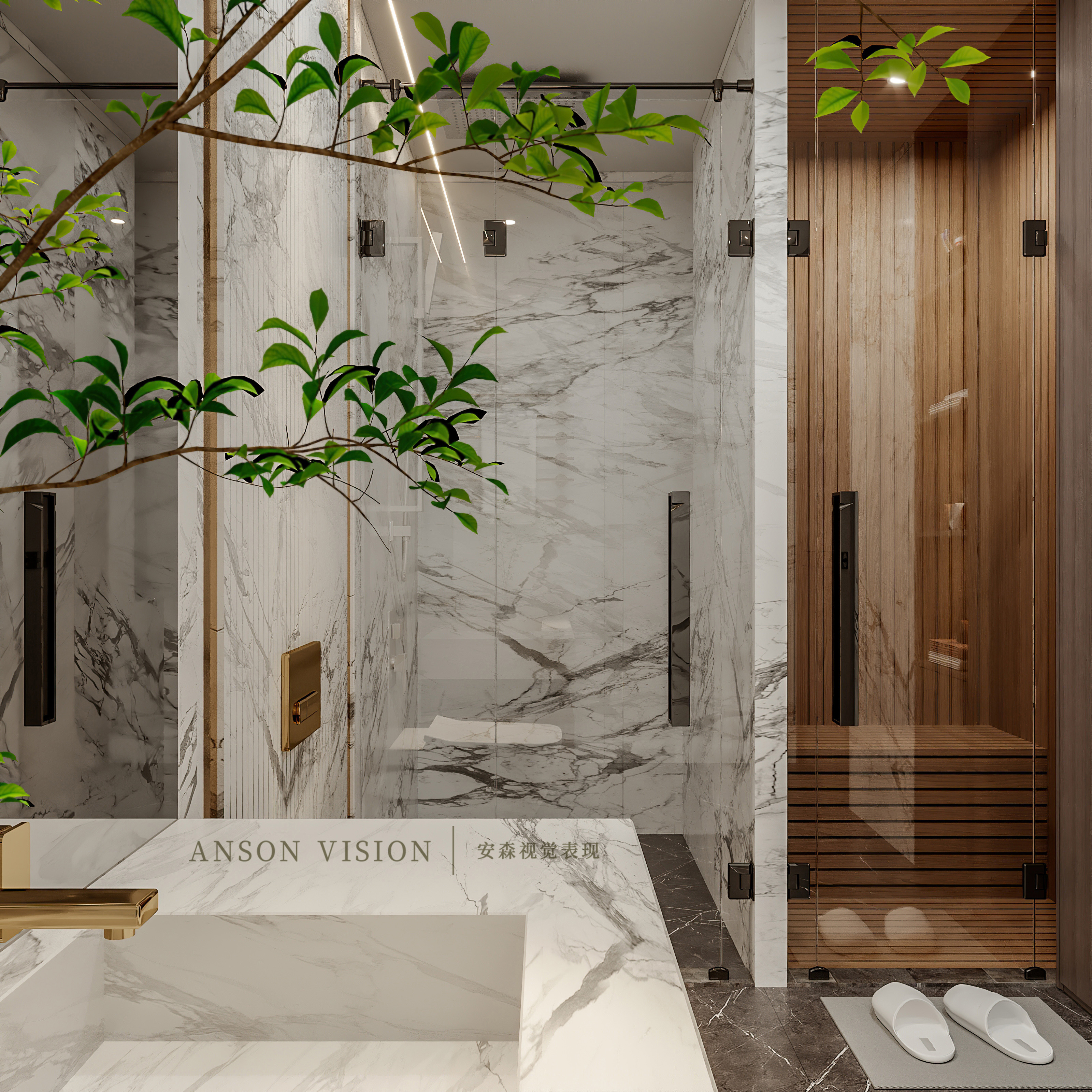 Anson︱现代简约别墅空间表现-11