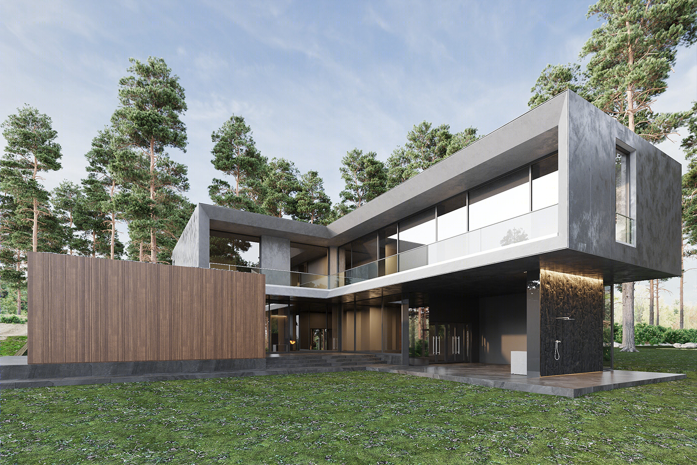 Anastasiya Gushchina丨别墅建筑丨IN THE WOODS-0