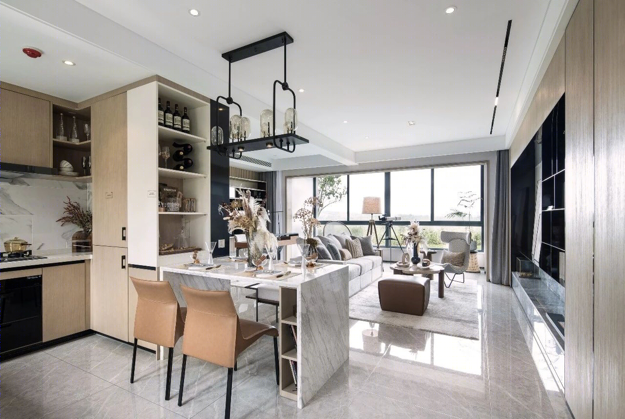 77㎡的小房子，也能住出豪宅体验？打通客餐厨书空间，真实现！-5