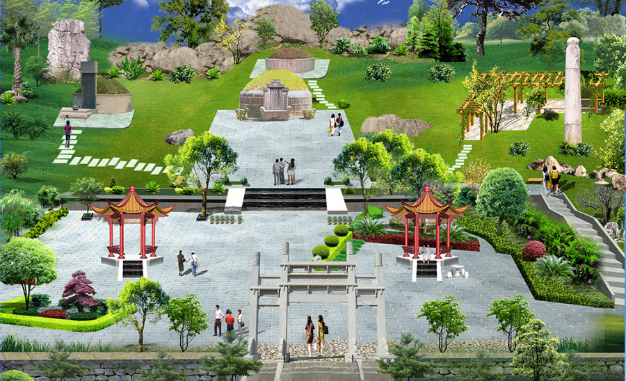 融合自然与传统的公墓设计典范——南京雨花台公墓-20