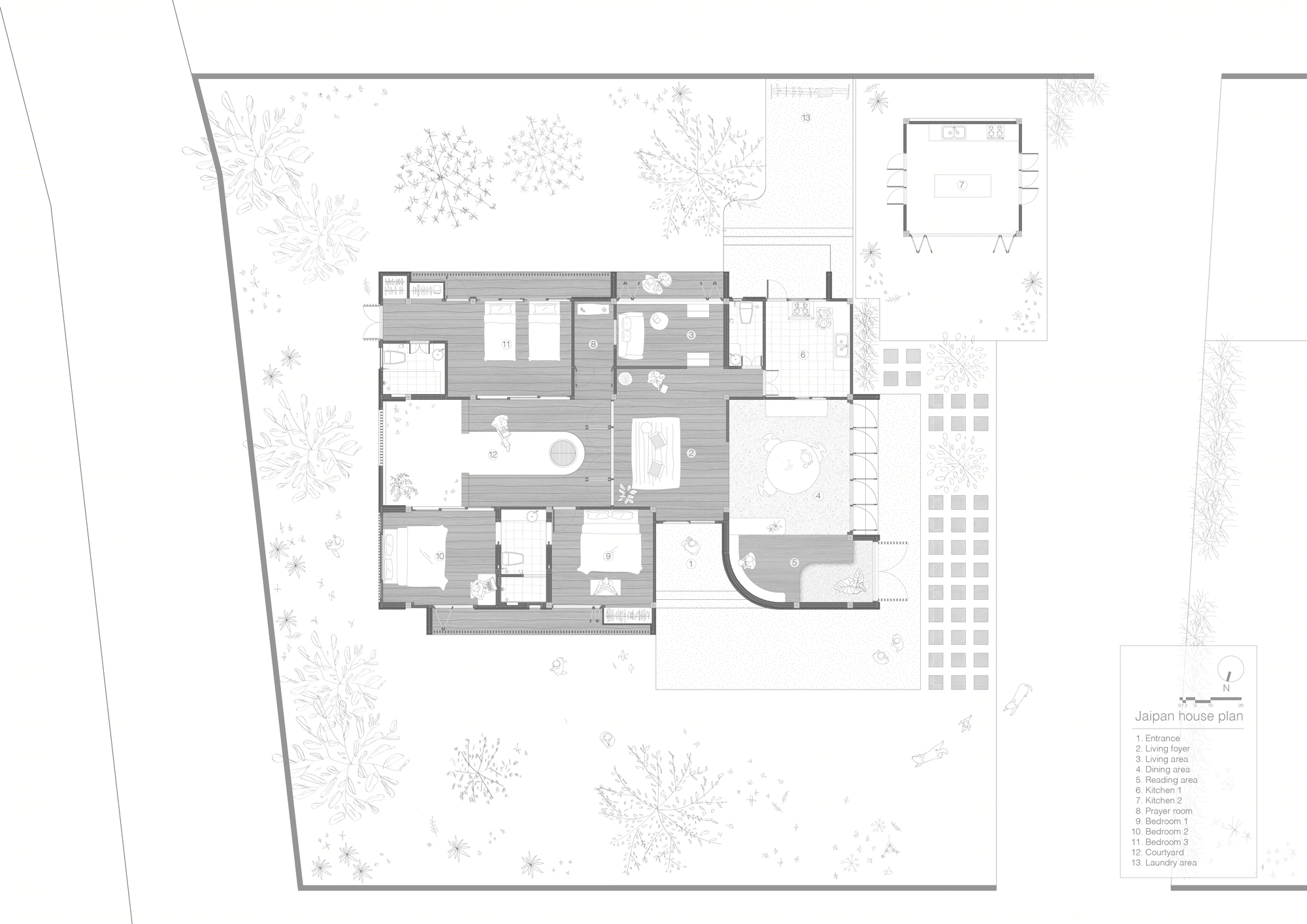 泰国 Jaipan House | 融入自然的私密别墅设计-2