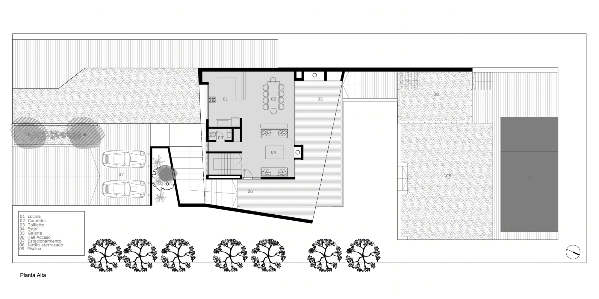 阿根廷 Golf House 别墅，高差地形上的优雅空间-33
