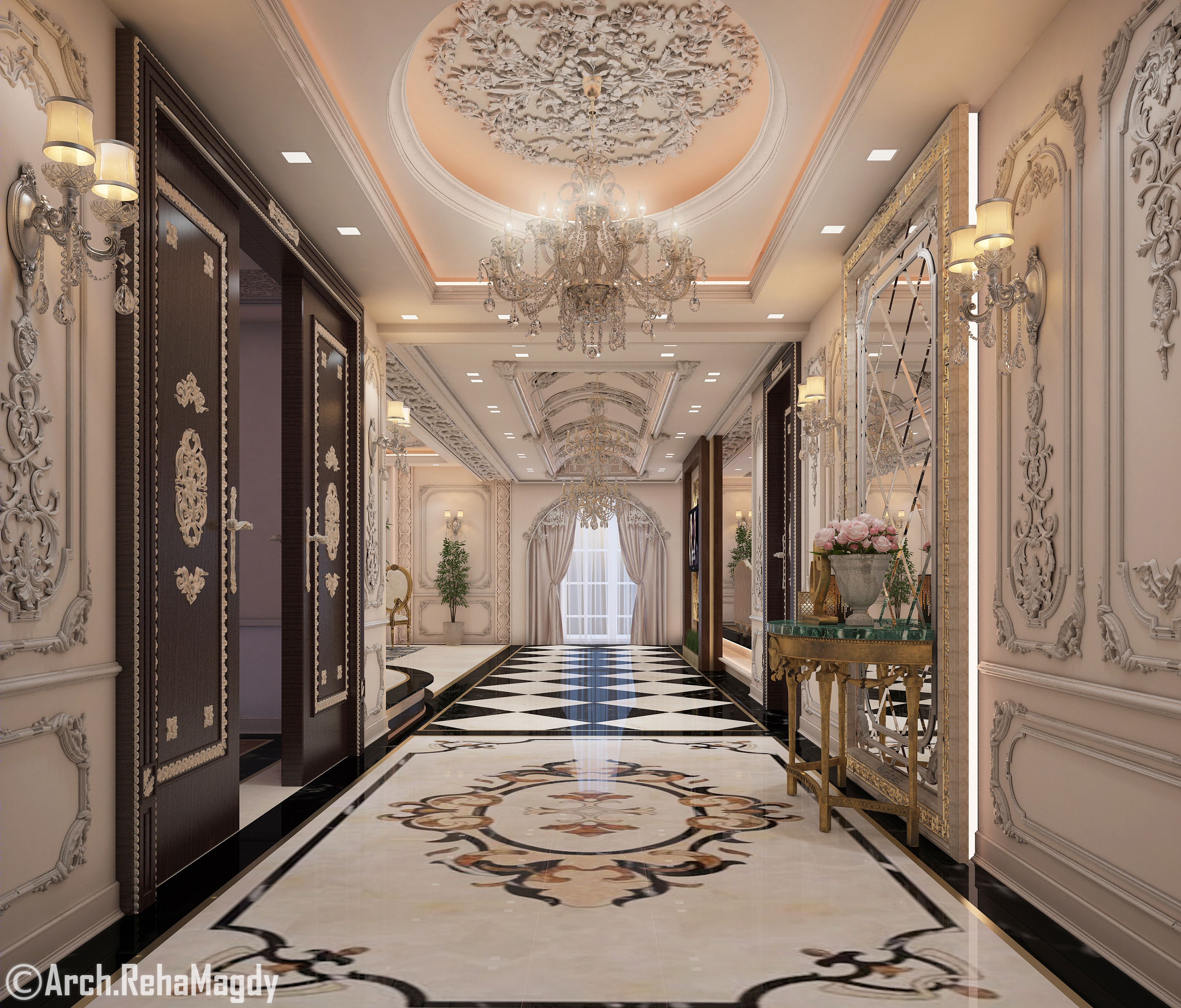 法式经典别墅接待厅-0