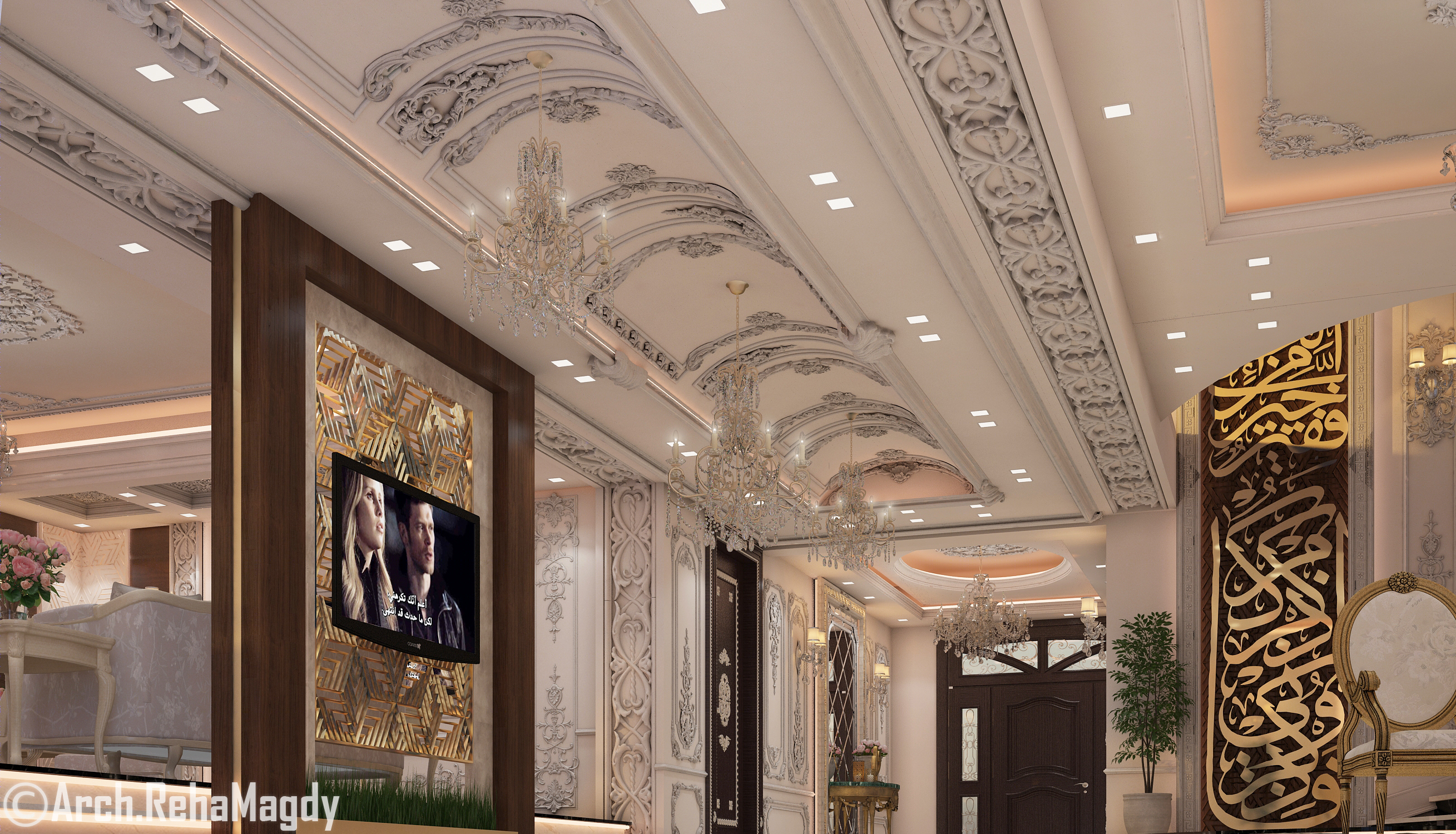 法式经典别墅接待厅-3