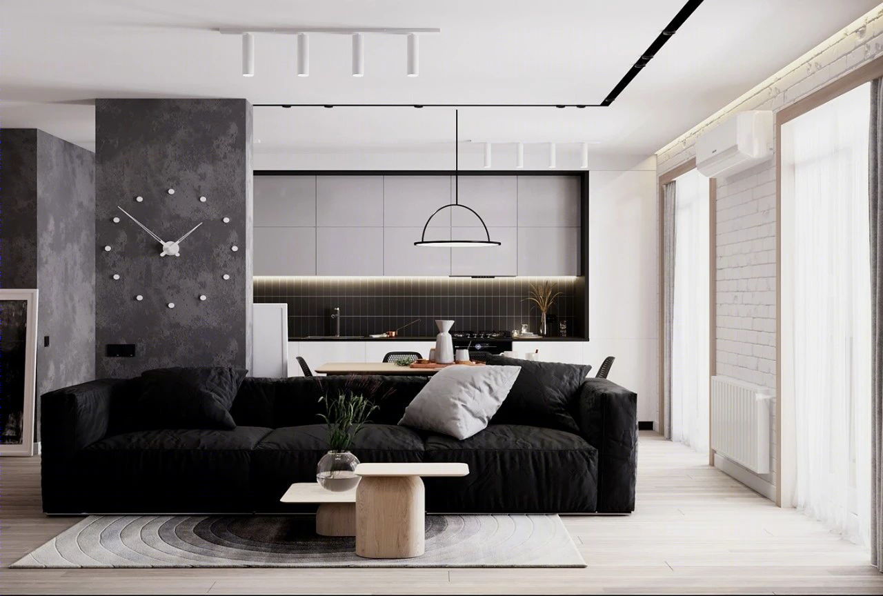 单身男士 48㎡简约时尚公寓设计-4