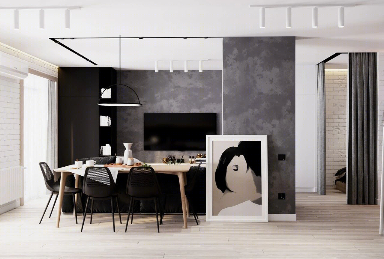 单身男士 48㎡简约时尚公寓设计-5