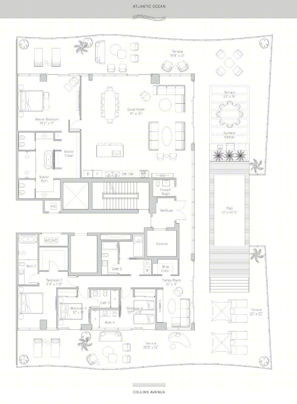 迈阿密 57 Ocean 公寓顶层设计丨美国迈阿密丨Sofia Joelsson Design-17