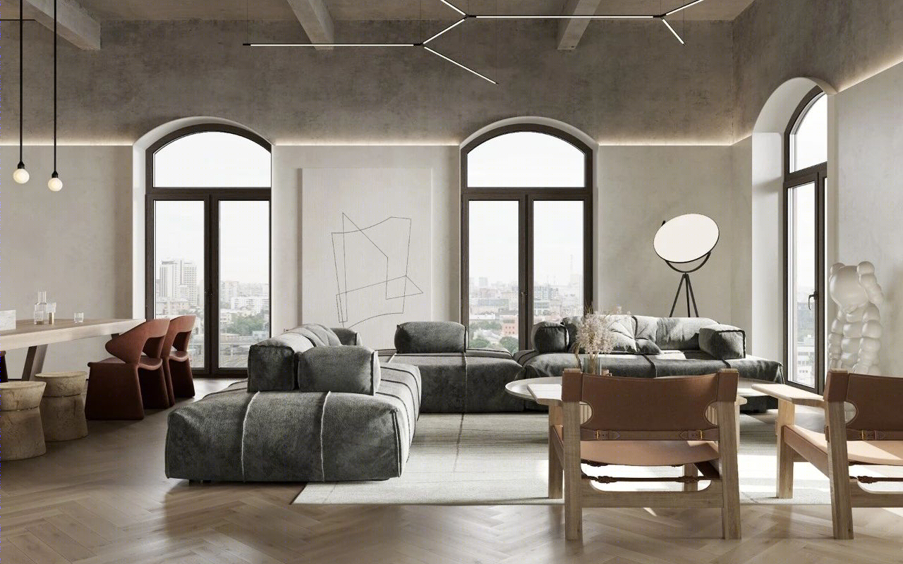 原木水泥灰,优雅 loft 生活-0