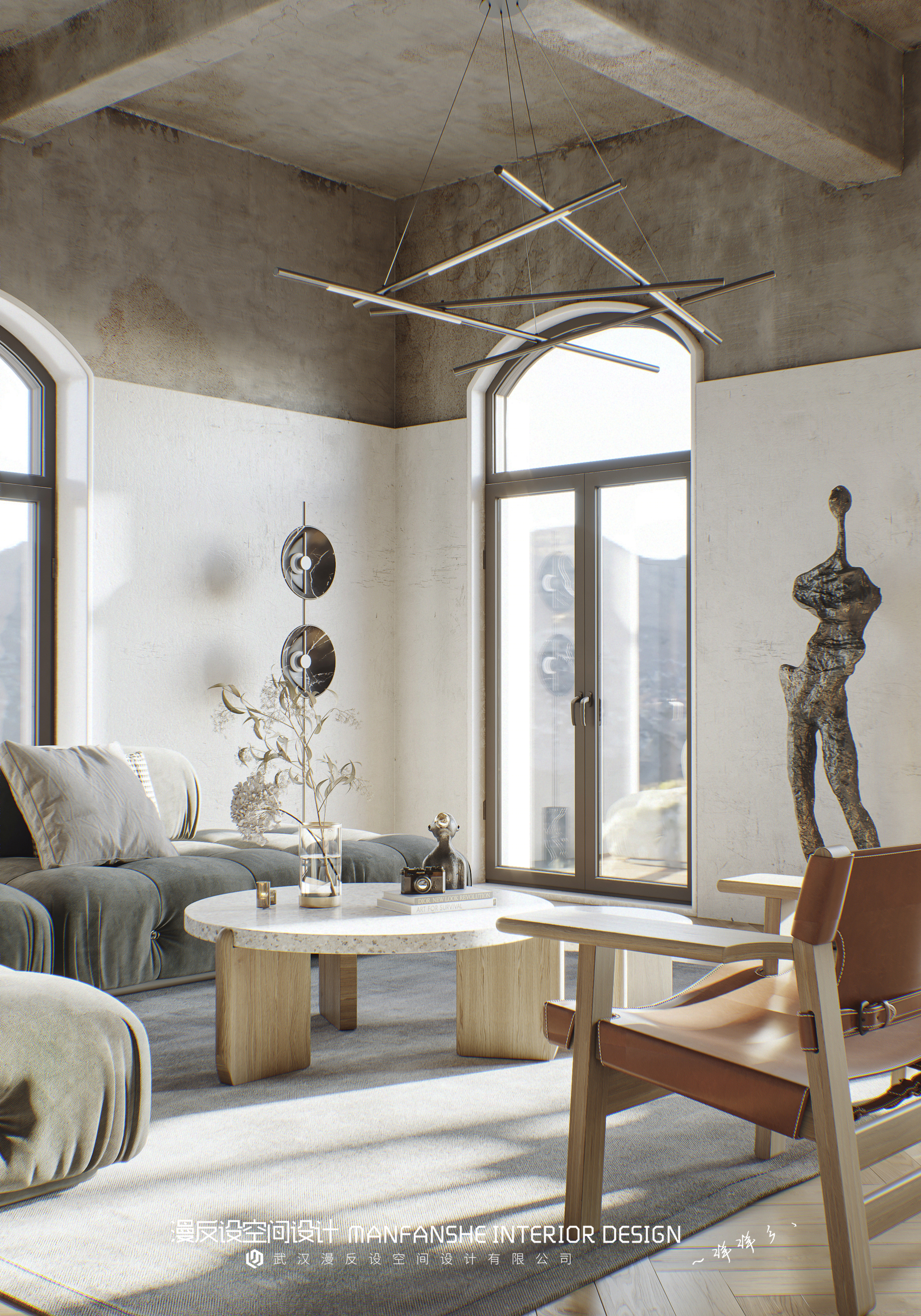 现代简约风客厅餐厅设计案例-13