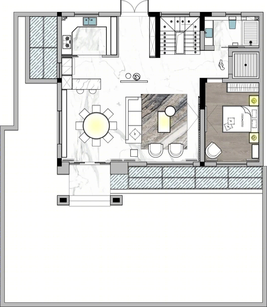 飞墨新作 || 450㎡ 顶奢别墅，现浇空间实现区域多功能化！-2
