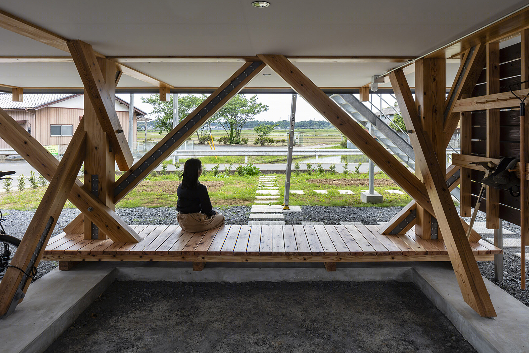 对角线构筑的架空住宅丨日本茨城丨FT Architects-13